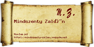 Mindszenty Zalán névjegykártya